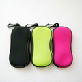 Blank Zippered Neoprene Eyewear Safety Case with Snap Hook